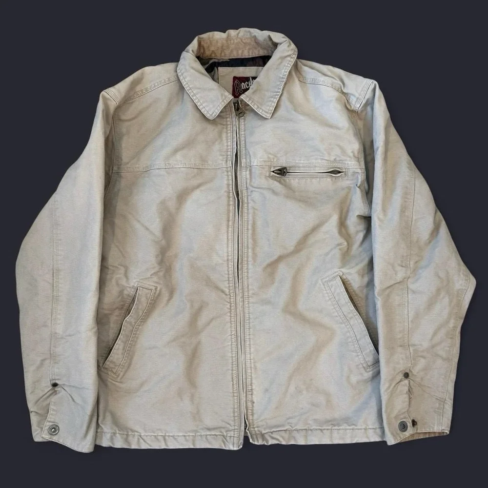Vintage Anchor Blue Detroit Jacket Camo Quilted Lining Men's Medium Workwear Y2K